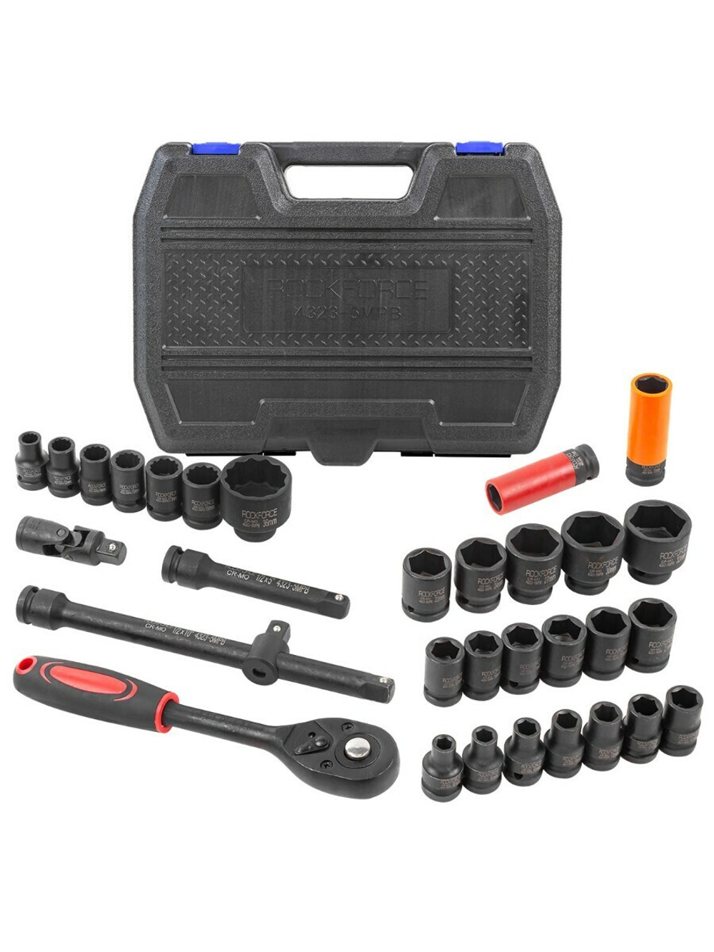Набор инструментов ударных 32пр.1/2''(6гр.)(10-32мм, Cr-Mo) RockForce##Rock FORCE RF-4323-5MPB