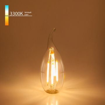 Лампа светодиодная BLE1428 Свеча на ветру CW35 9W 3300K E14 прозрачный Elektrostandard