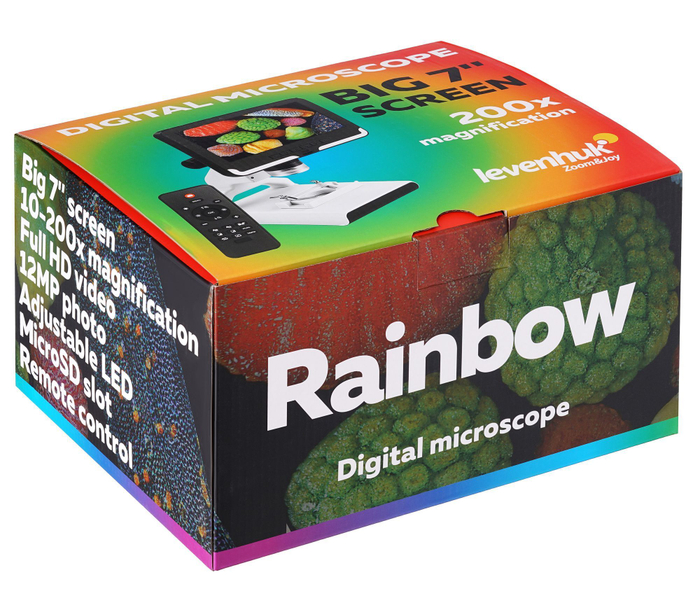 Микроскоп цифровой Levenhuk Rainbow DM700 LCD с набором микропрепаратов