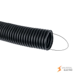Труба гофр, ПНД тяжелая с протяжкой d50 мм (20 м) черная EKF-Plast