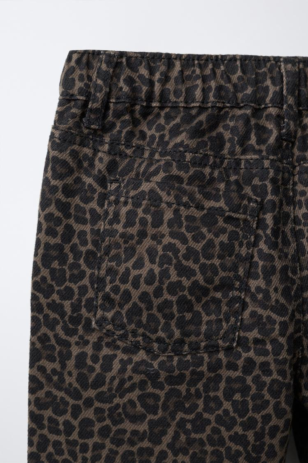 ZARA БРЮКИ WIDE LEG ИЗ ТВИЛА С ПРИНТОМ, КОРИЧНЕВЫЙ