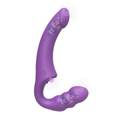 Фиолетовый безремневой страпон Straples Strap-On Dildo (Цвет: фиолетовый)