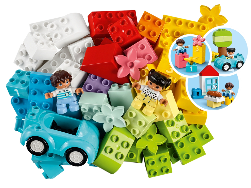 Конструктор Лего дупло Коробка с кубиками 10913 | LEGO DUPLO Creative Brick Box | развивающий набор | 65 деталей 1,5+