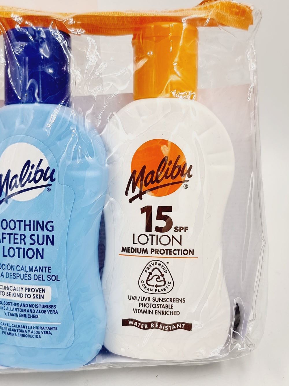 Набор дорожных лосьонов Malibu солнцезащитные SPF15 и SPF20 и после загара (3 шт. по 100 мл), Великобритания
