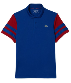 Мужское теннисное поло Lacoste Ultra-Dry Colourblock Tennis Polo Shirt - темно-синий/бордо