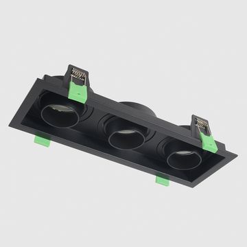 Встраиваемый точечный светильник 3*GU10 CLT 069C3 BL чёрный Crystal Lux