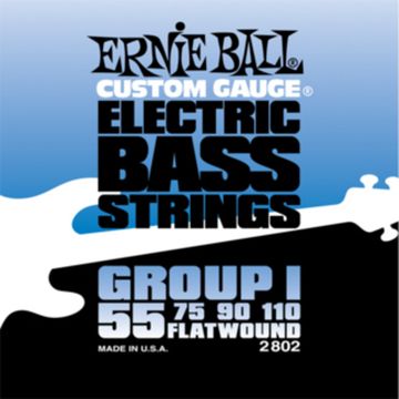 Струны для бас-гитары ERNIE BALL 2802 Flatwound 55-110