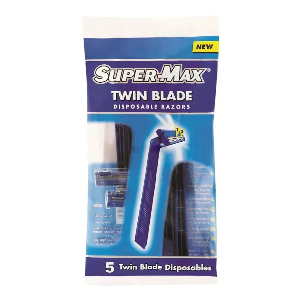 SUPER-MAX TWIN BLADE однораз.станки с двойным лезвием (5шт в уп.)