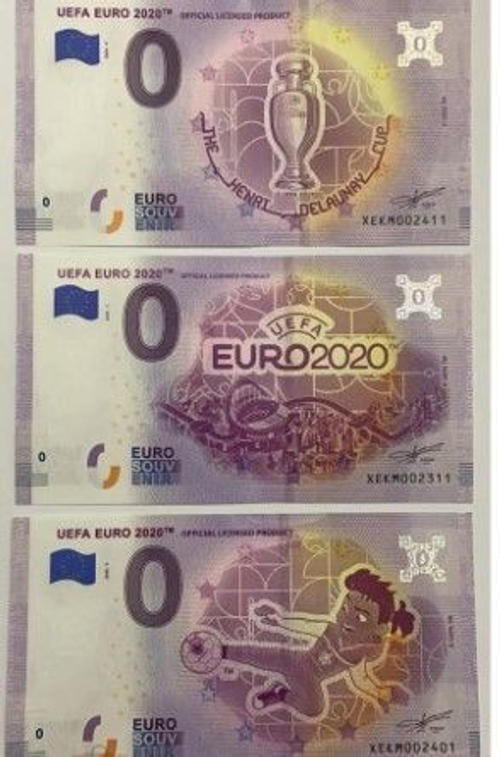 0 Евро Чемпионат Европы по футболу 2020. Набор 3 шт. Талисман,Кубок,Эмблема .Оригинал.UNC.