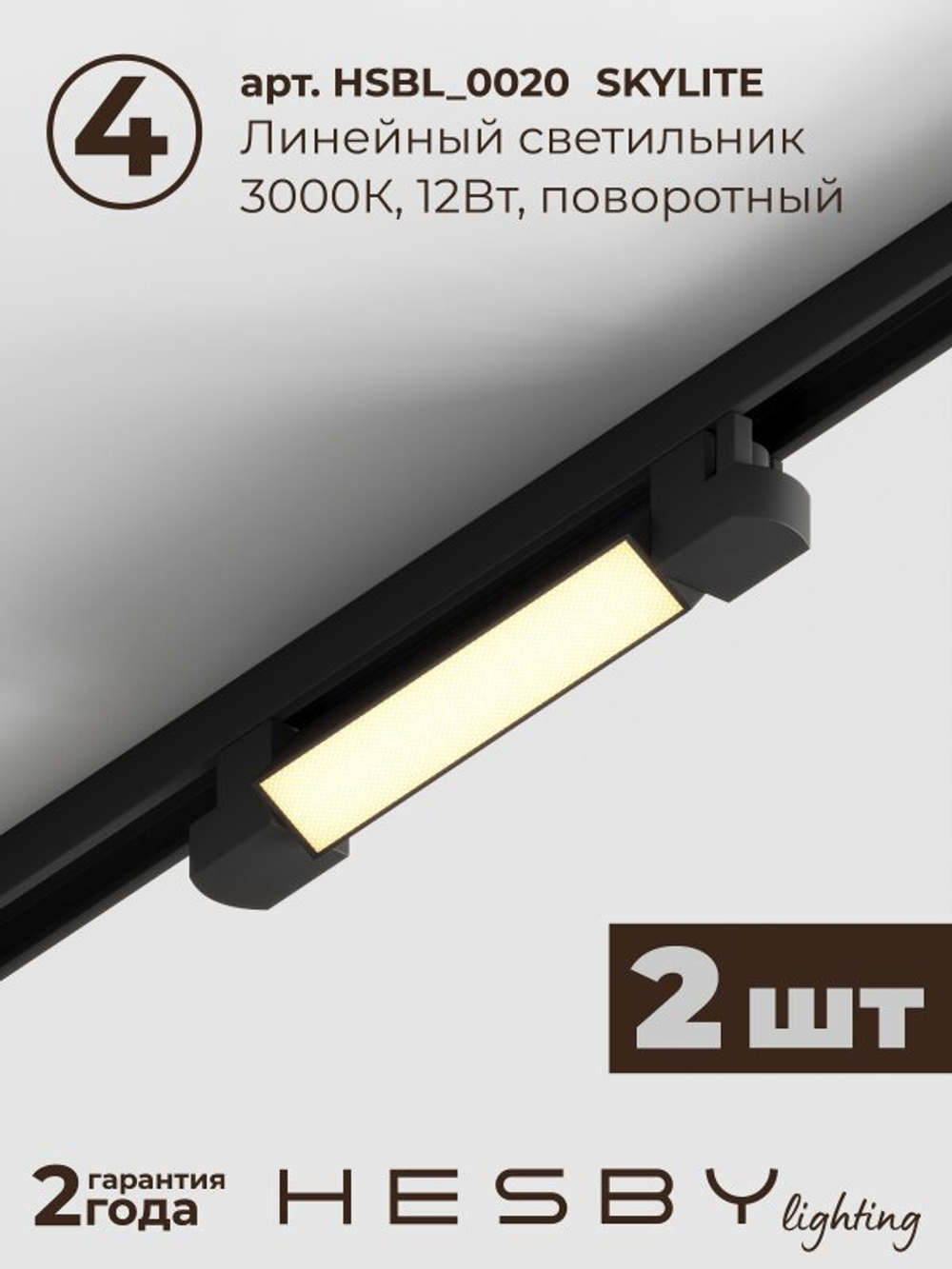 Комплект трековый Hesby Lighting No1 однофазная накладная Skylite HSBL_kompl_S001_VI1B3K