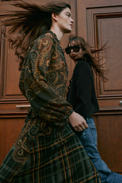 ZARA БЛУЗА С ПРИНТОМ И БАНТОМ, РАЗНОЦВЕТНЫЙ