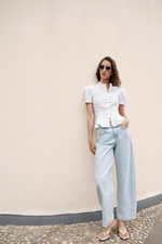 РУБАШКА С ДЕКОРАТИВНЫМИ ПЕТЛЯМИ И БАСКОЙ — ZARA