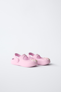 ZARA ПРОРЕЗИНЕННЫЕ САБО MINNIE MOUSE © DISNEY, РОЗОВЫЙ