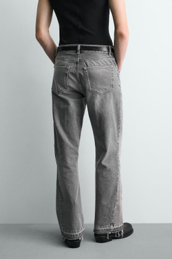 ZARA ДЖИНСЫ FLARE FIT, СЕРЫЙ