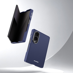 Чехол синего цвета с вставками из искусственной кожи для Samsung Galaxy Z Fold 8, серия Vyne Series от Dux Ducis