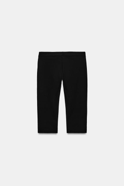 ZARA ЭЛАСТИЧНЫЕ БРЮКИ КАПРИ, ЧЕРНЫЙ