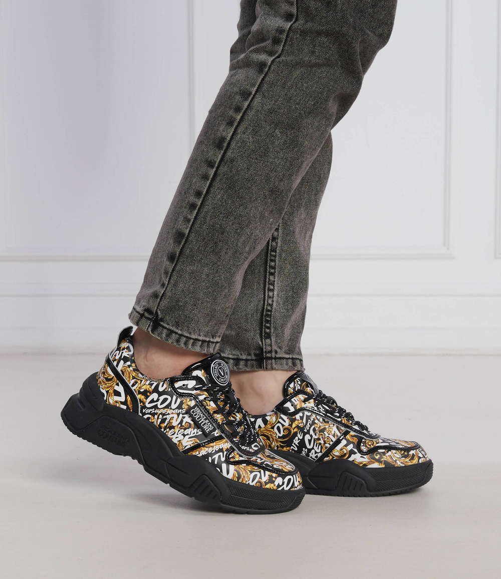 кожаные кроссовки Versace Jeans Couture - желтый(73VA3SF2ZP149)