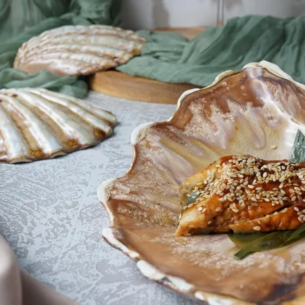 Блюдо для подачи 20*14,5 см h6 см 150 мл емкость для закусок Pearl Shell Frutti di Mare P.L. [1]