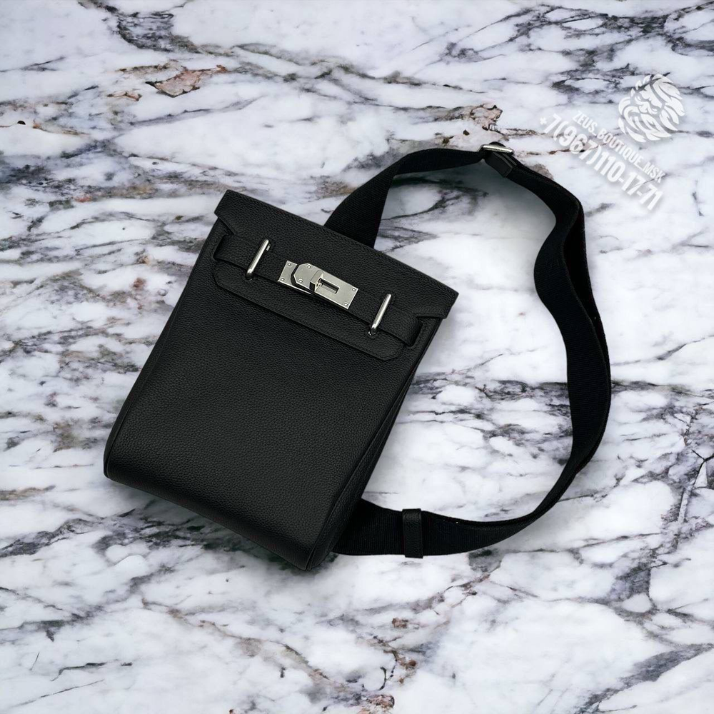Нагрудная сумка слинг Hermes Kelly (Messenger) Noir