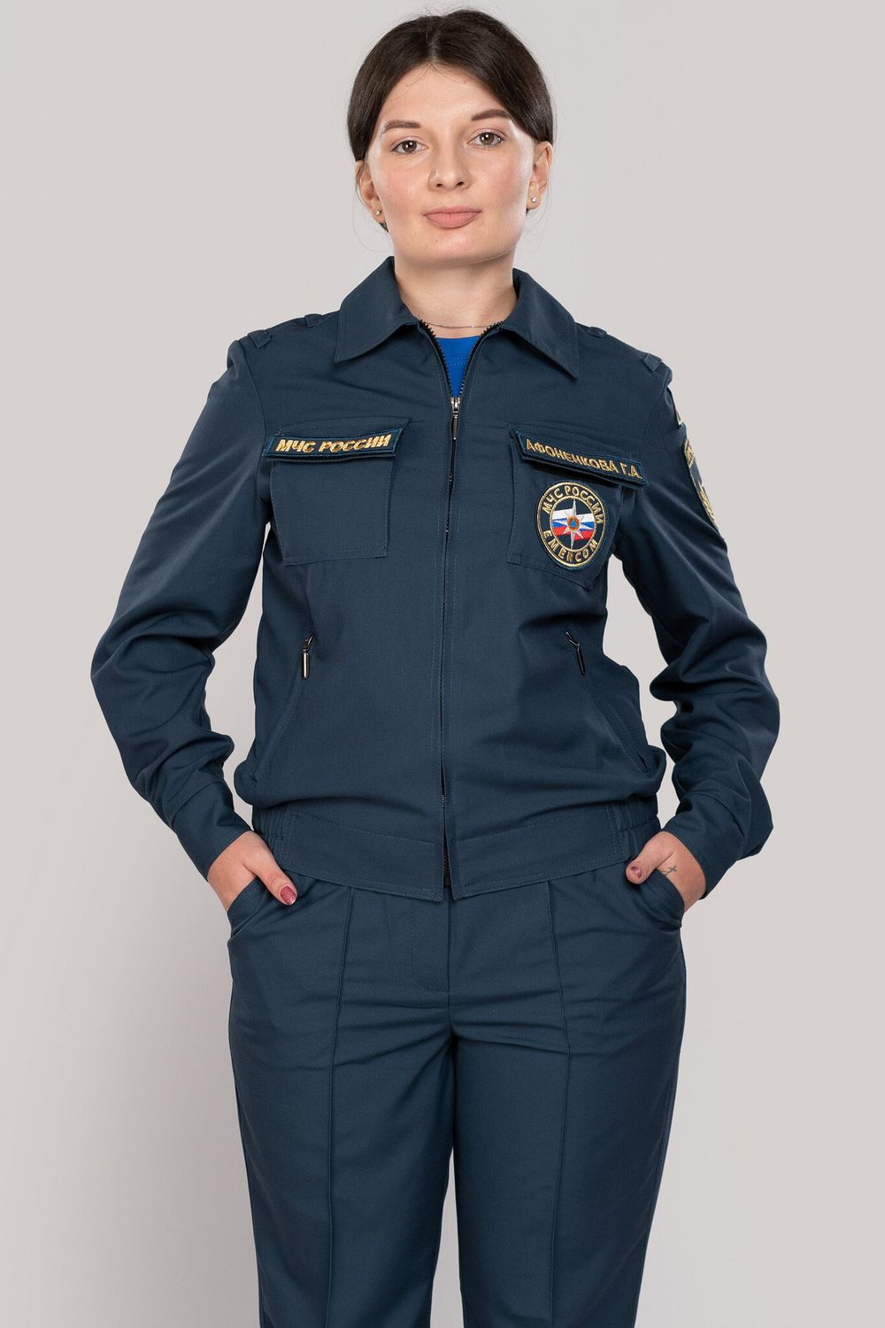 Костюм летний женский МЧС (Патруль-240, серо-синий)