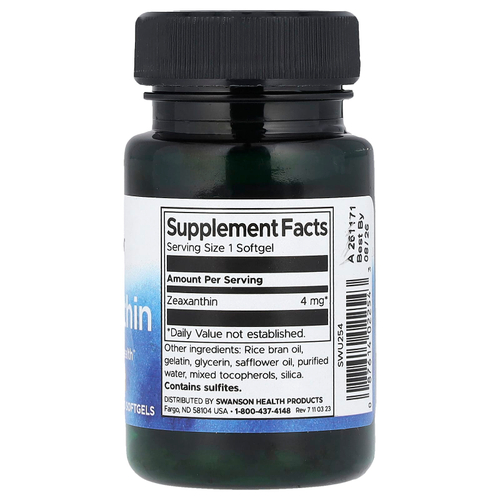 Swanson Vitamins, Зеаксантин, 4 мг, 60 мягких таблеток