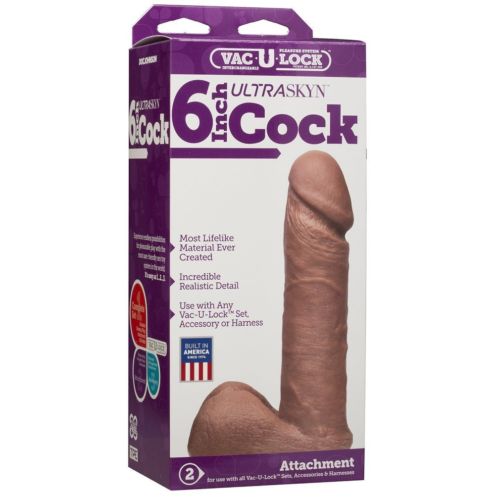 Насадка-мулат для трусиков Vac-U-Lock 6 ULTRASKYN Cock - 17,3 см. (Цвет: бежевый)