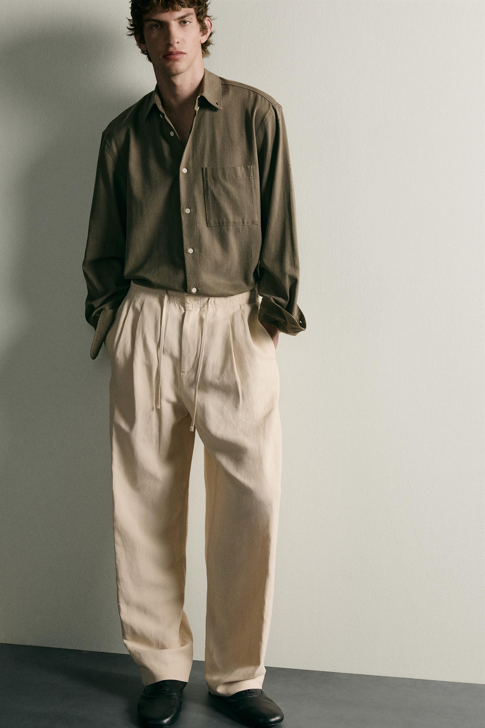 БРЮКИ RELAXED FIT ИЗ ВИСКОЗЫ И ЛЬНА — ZARA