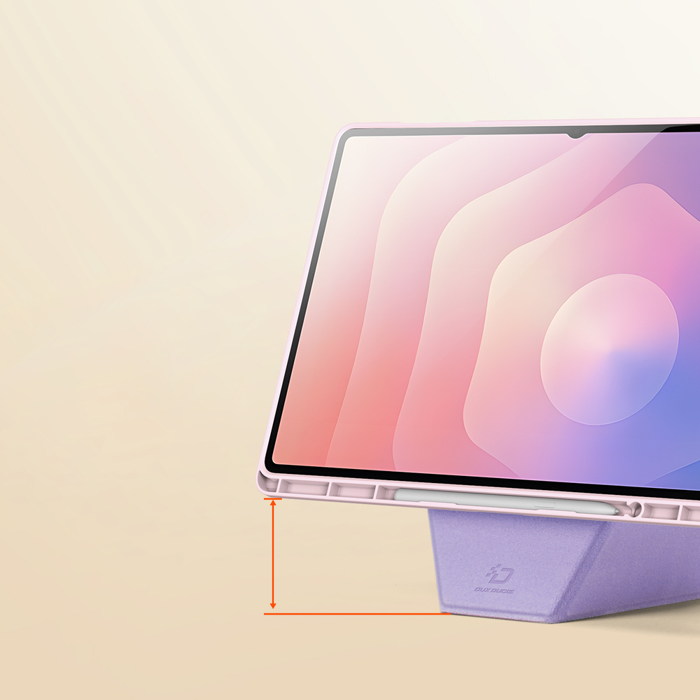 Складной чехол книжка розового цвета для Samsung Galaxy Tab S11 Ultra, S10 Ultra, S9 Ultra, серия Vers Series от Dux Ducis