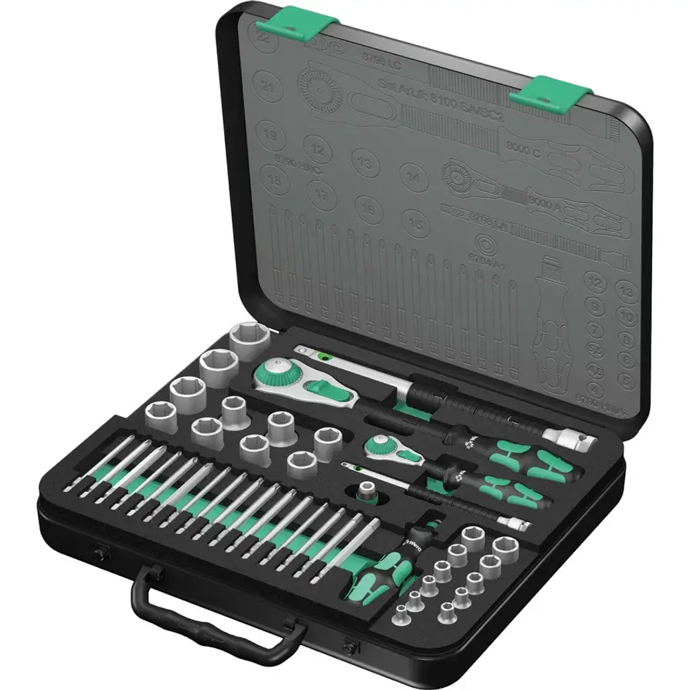 Набор головок с трещоткой Zyklop 8100 SA/SC 2, 1/4" и 1/2" WERA 05160785001