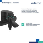 Смеситель для ванны 35к Milardo RORBL00M02 Рора (Rora) с душ. аксессуарами, ЧЕРНЫЙ матовый