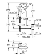 Смеситель однорычажный для раковины GROHE Wave 23584001