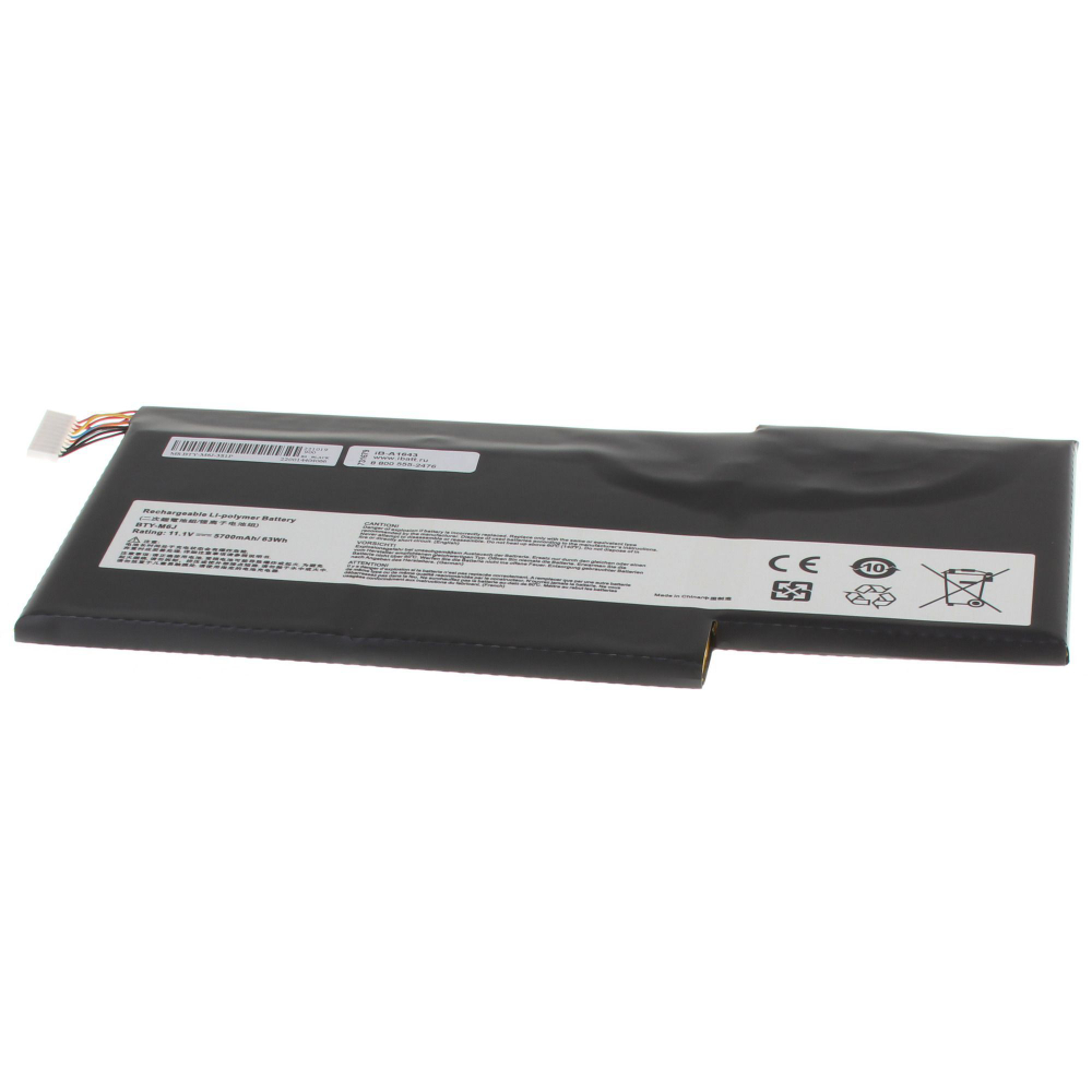 Аккумуляторная батарея iBatt 5700mAh для ноутбука MSI GS63VR( BTY-M6J, BTY-U6J)