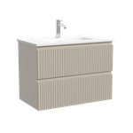 Тумба подвесная SANCOS Сноб Р (Snob R) 690х390х500, c двумя ящиками оснащенными доводчиками, Бежевый матовый (Beige Soft), арт.SNR70/39CE