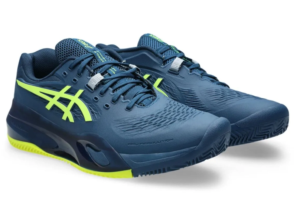 Теннисные кроссовки Asics Gel-Resolution X Clay - mako blue/safety yellow