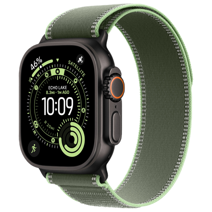 Умные часы Apple Watch Ultra 3, 49 мм, Black Titanium, ремешок Green Trail Loop M/L