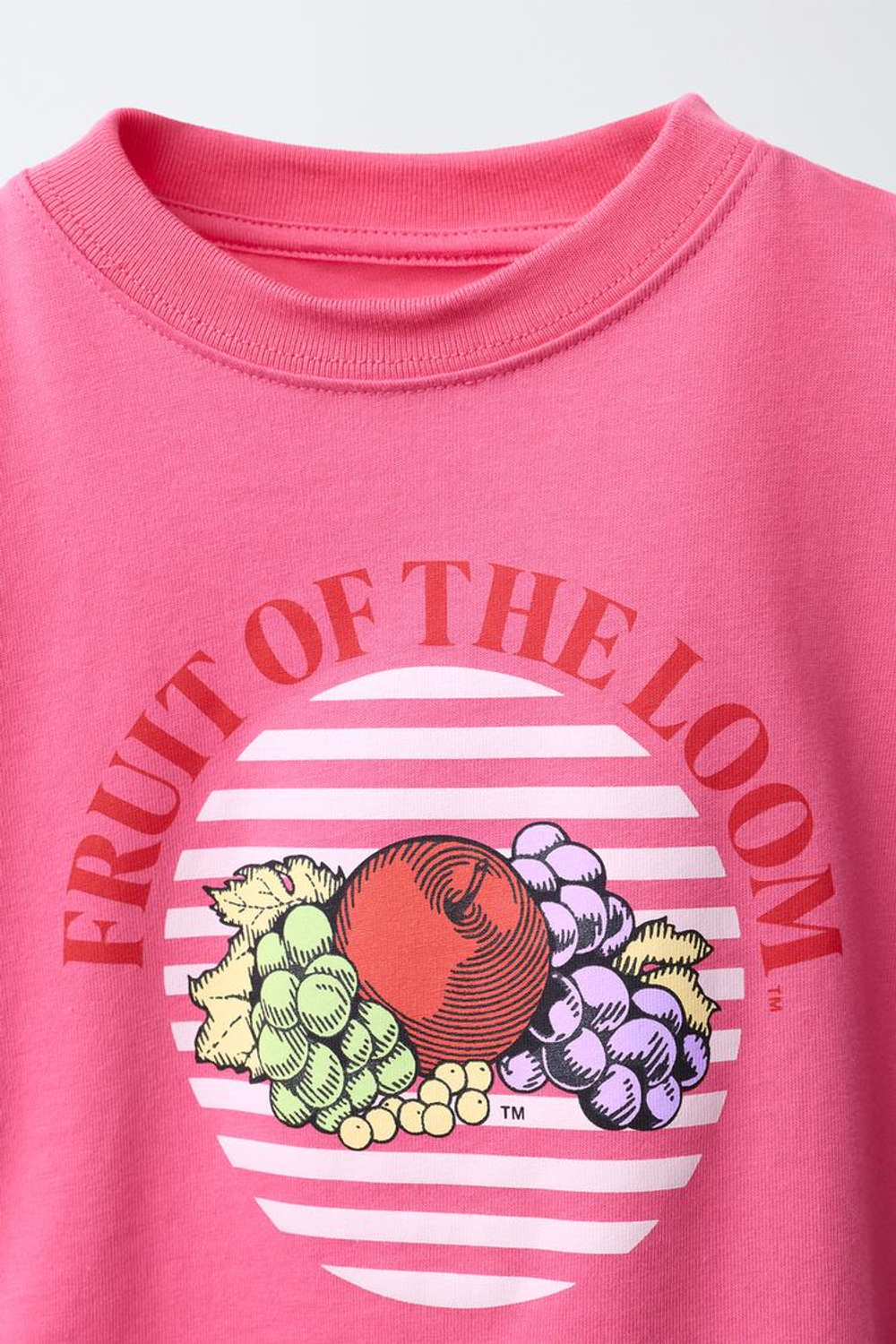 ZARA - FRUIT OF THE LOOM™ ФУТБОЛКА С ПРИНТОМ, НЕОНОВЫЙ РОЗОВЫЙ