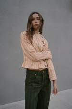 ЖАККАРДОВАЯ КУРТКА В ПОЛОСКУ С ЦВЕТОЧНЫМ ПРИНТОМ — ZARA
