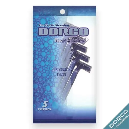 Одноразовый бритвенный станок DORCO TD-705 (5 шт.), фиксир. головка с 2 лезвиями