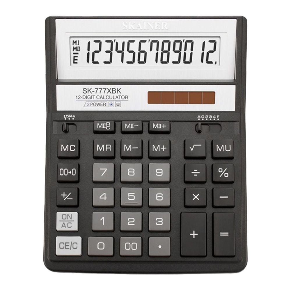 Калькулятор настольный SKAINER 12 Bit, LCD, 20*15.7*3.2 см, чёрный Калькулятор настольный SKAINER 12 Bit, LCD, 20*15.7*3.2 см, чёрный