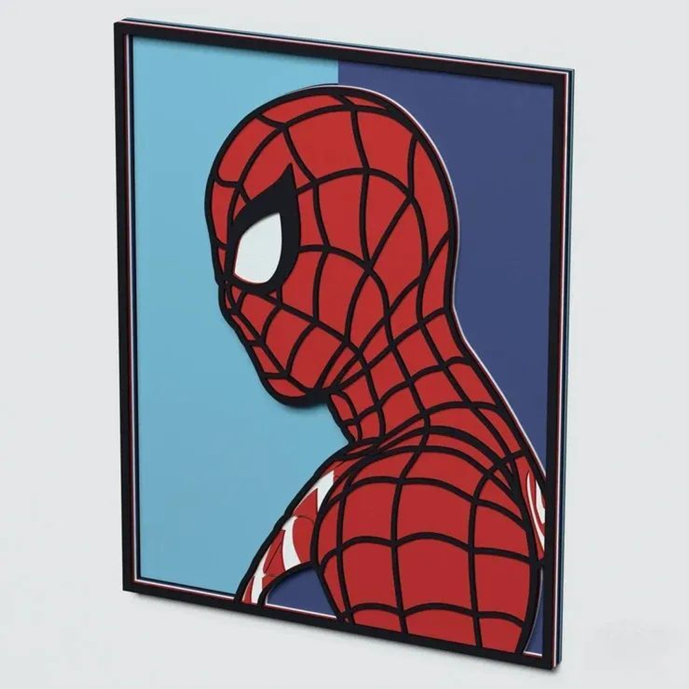 3D Картина по номерам из дерева Человек-паук, 38x50 см