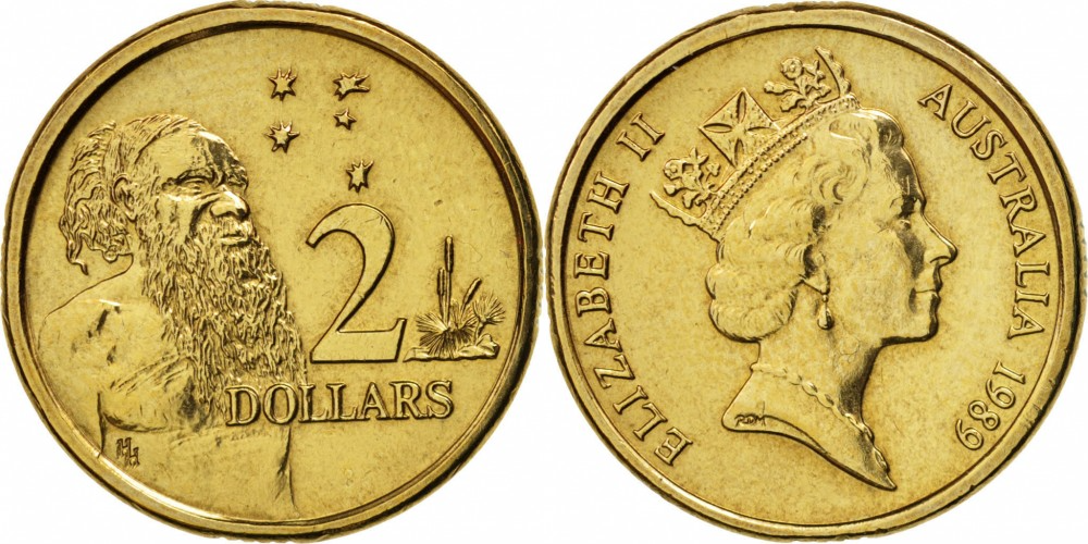 Австралия 2 доллара, 1988-1998 Королева Елизавета II XF