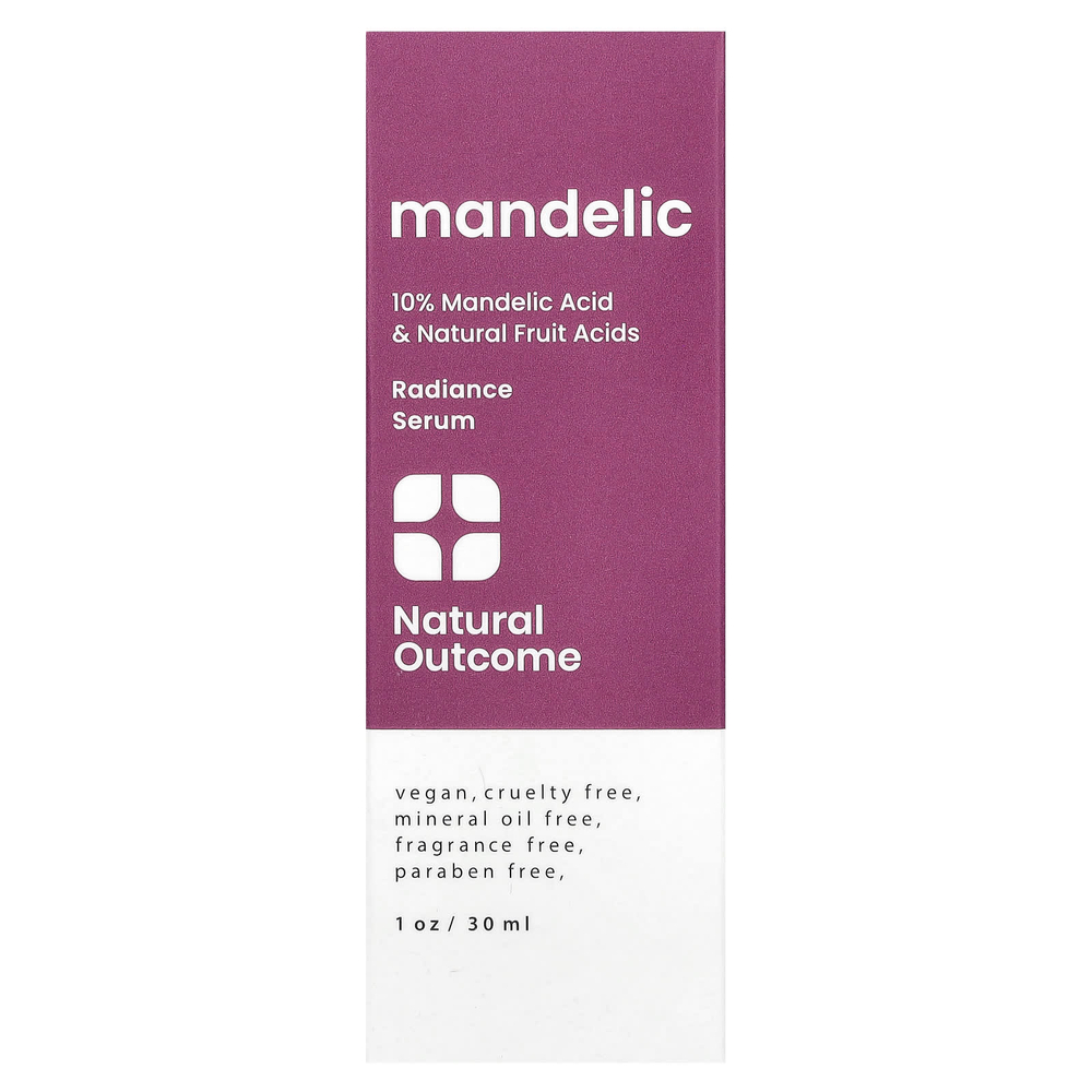 Natural Outcome, Mandelic, сыворотка для сияния кожи, без отдушек, 30 мл (1 унция)