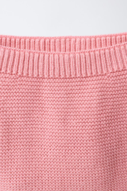ZARA ТРИКОТАЖНЫЕ ТРУСЫ С ВЫШИВКОЙ И КРУЖЕВОМ, БЛЕДНО-РОЗОВЫЙ