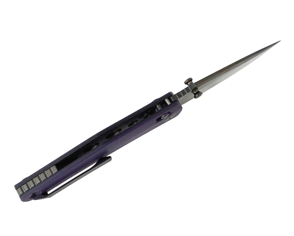 Складной нож TuoTown Med, сталь T10S PVD, рукоять G10 purple, Titanium TC4, арт.TPW-MED-B
