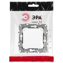 Розетка ЭРА Серия 12 12-2103-01М 2P+E Schuko со шторками с крышкой 16А-250В белый матовый | Эра 12