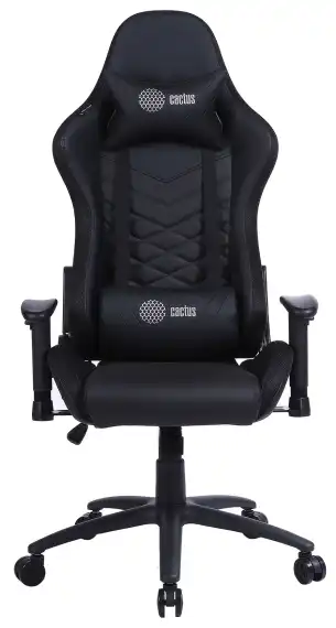 Кресло игровое Cactus CS-CHR-0099 черный экокожа с подголов. крестов. сталь
