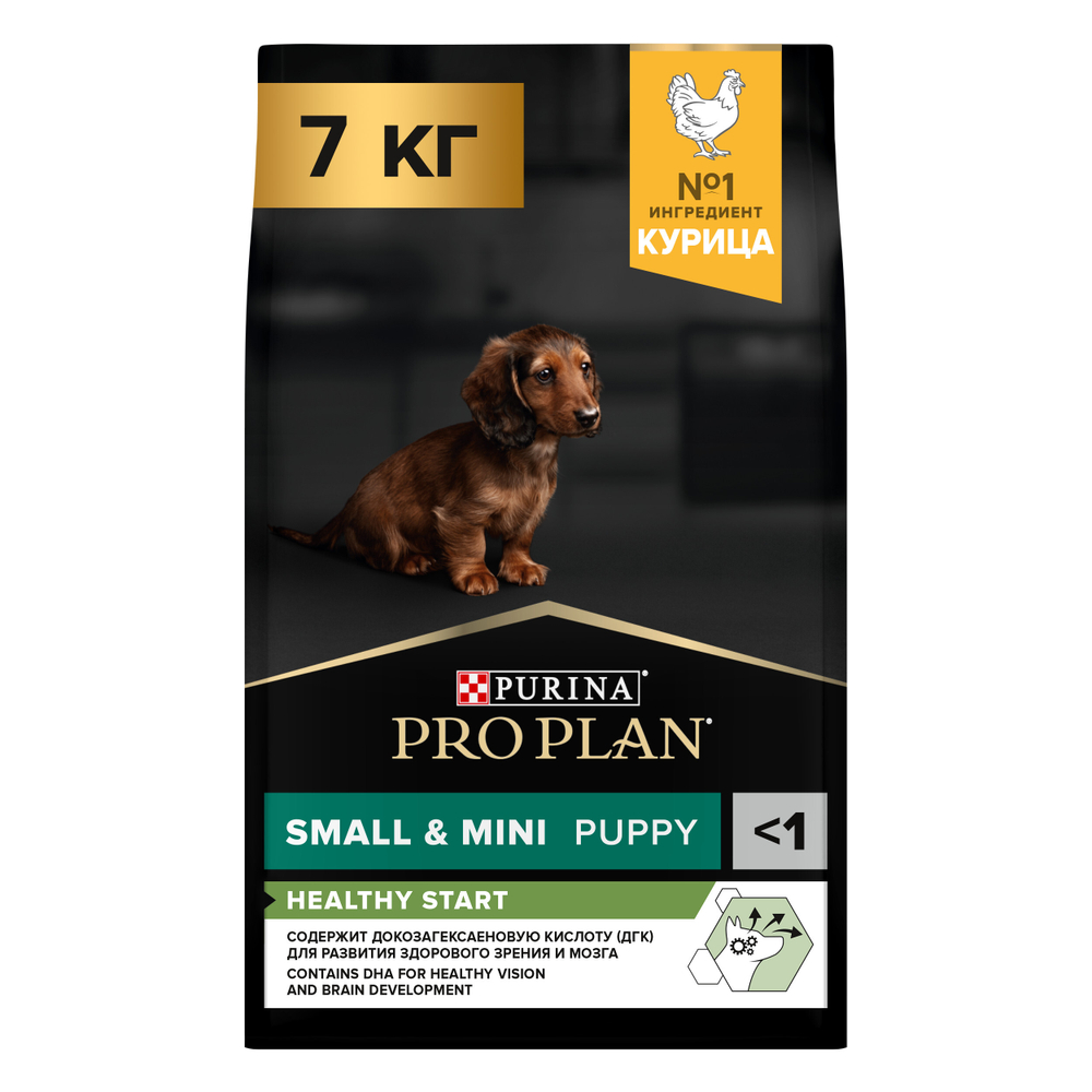 Сухой корм PRO PLAN HEALTHY START для щенков мелких и карликовых пород курица 7 кг