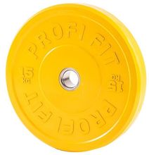 Диск для штанги каучуковый, цветной D51 мм PROFI-FIT 15 кг