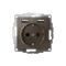 Розетка с USB A+A с заземлением и защитными шторками Systeme Electric AtlasDesign Мокко ATN000630
