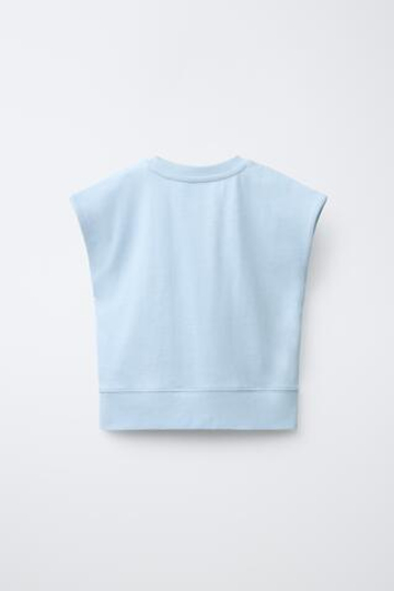 ZARA ОДНОТОННАЯ ФУТБОЛКА HEAVY WEIGHT, НЕБЕСНО-ГОЛУБОЙ